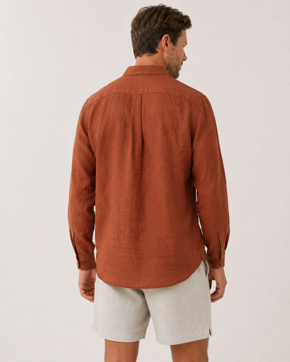 Classic Linen Shirt — Terracotta