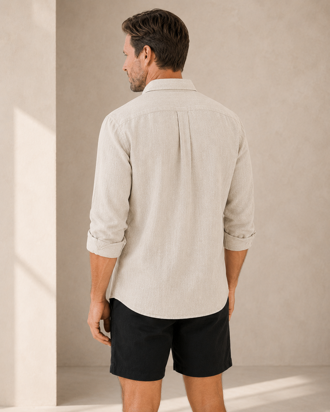 Classic Long Sleeve Linen Shirt — Natural