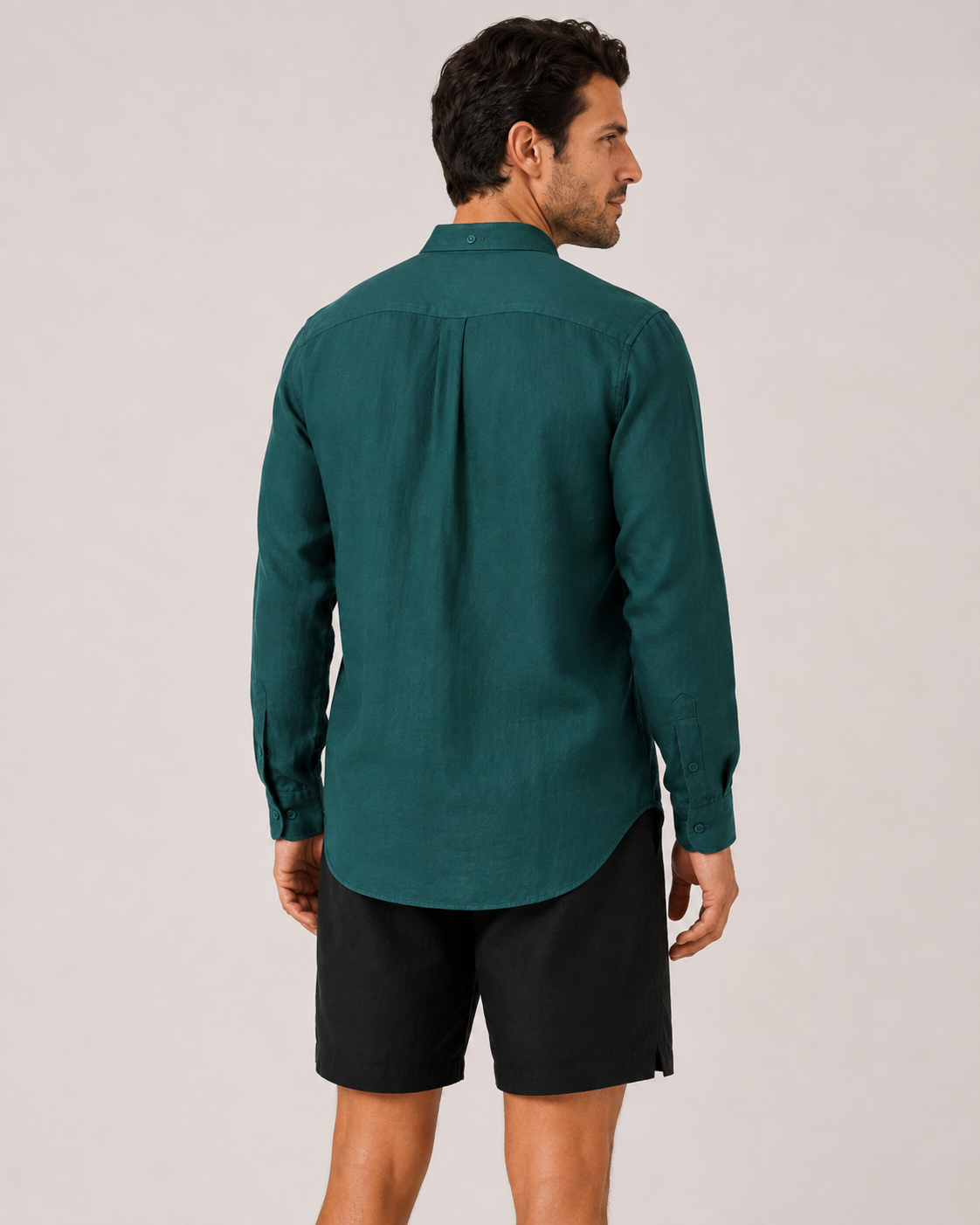 Classic Linen Shirt — Forest Green