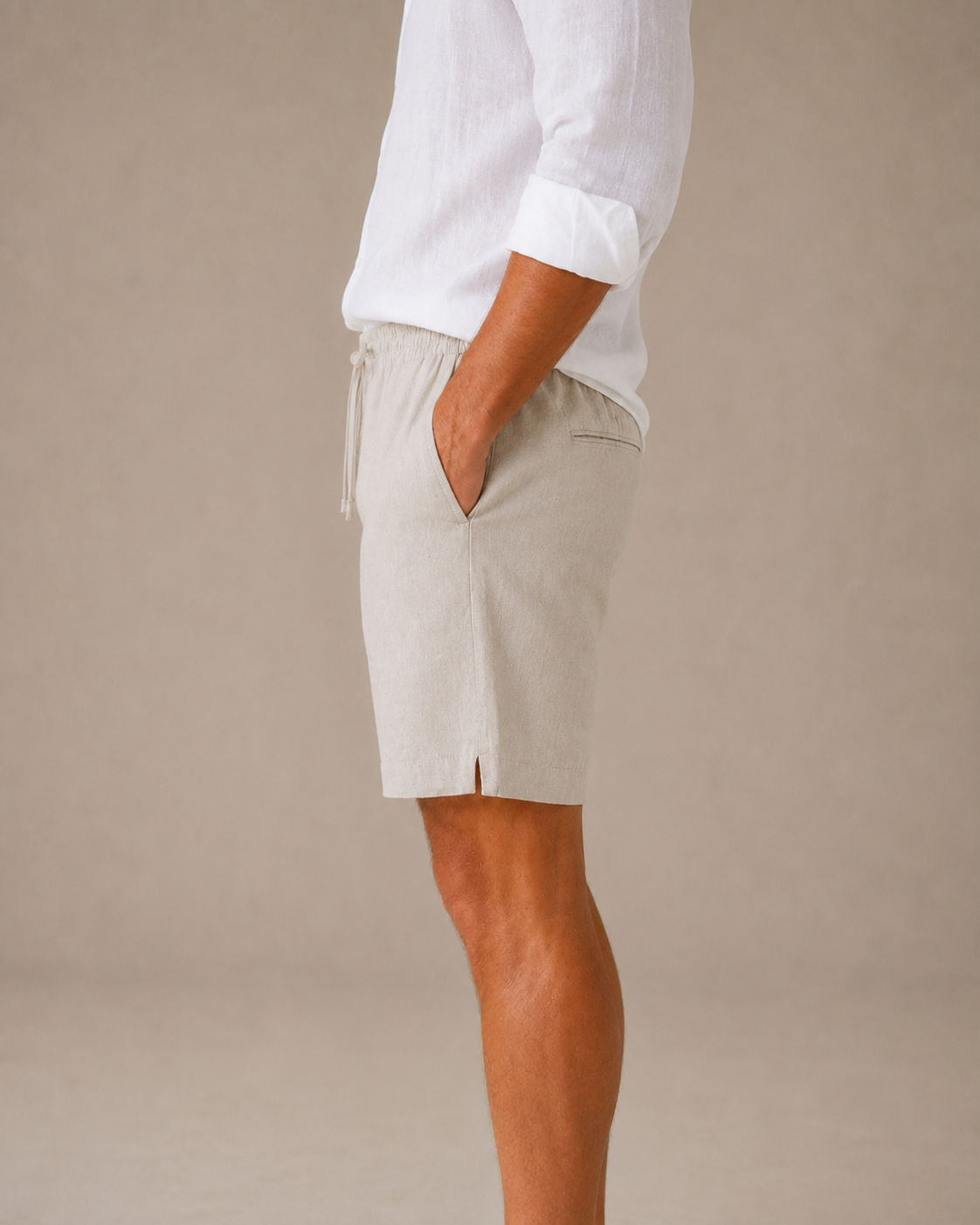 Classic Natural Linen Shorts