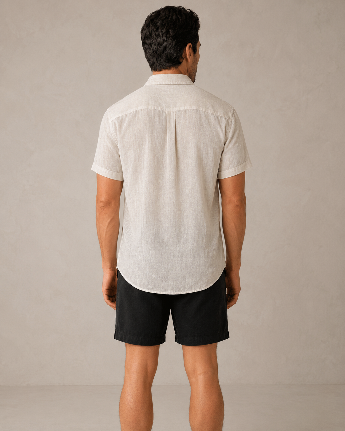 Classic Short Sleeve Linen Shirt — Natural